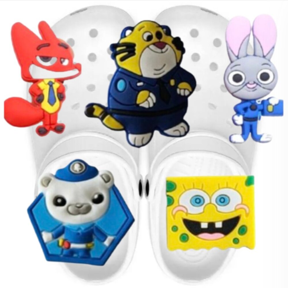 BOGO!! Crocs Style Shoe Charms Jibbitz Spongebob Octonauts Zootopia 5 pc Set NEW